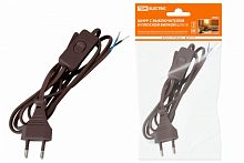 Изображение Шнур с выключателем и плоской вилкой ШУ01В ШВВП 2х0,75мм2 2м. коричневый "ЭКО" TDM   SQ1305-0006 