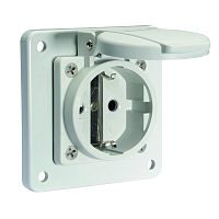 Изображение Розетка встраиваемая Schuko 16А 3п 250В IP54 фланец 75х75 Quick Connect сер. Bals 71109 