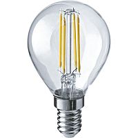 Изображение Лампа светодиодная филаментная 80 886 OLL-F-G45-08-230-2.7K-E14 8Вт шар прозрачная 2700К тепл. бел. E14 800лм 220-240В ОНЛАЙТ 80886 