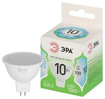 Изображение Лампа светодиодная GREEN LINE MR16-10W-840-GU5.3 GL 10Вт софит 4000К яркий свет бел. GU5.3 Эра Б0067064 