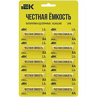 Изображение Элемент питания алкалиновый LR6/AA Alkaline (блист.10шт) IEK ABT-LR06-OP-D10 