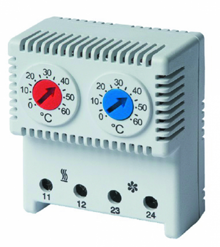 Изображение Сдвоенный термостат, диапазон температур для NC контакта: 10-50°C, для NO: 20-80°C  R5THRV13 
