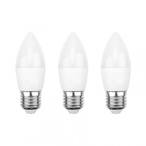 Изображение Лампа светодиодная 9.5Вт CN свеча 4000К E27 903лм (уп.3шт) Rexant 604-026-3 