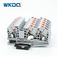 Изображение Клемма 3-проводная проходная 16мм2 на DIN рейку JPT 16-TW Push-in серая 800V/32A  3208760WE WONKE ELECTRIC 