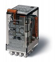 Изображение Реле миниатюрное универсальное электромеханич. монтаж в розетку 4CO 7А AgNi 230В AC RTI опции: мех. индикатор FINDER 553482300020 