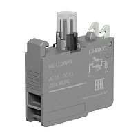 Изображение Блок контактный с клеммными зажимами под винт со светодиодом на 220В бел. DKC MC-L220WPS 