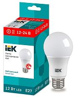 Изображение Лампа светодиодная A60 шар 12Вт 12-24В 4000К E27 (низковольтная) IEK LLE-A60-12-12-24-40-E27 