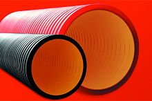 Изображение Труба жесткая двустенная для кабельной канализации (8кПа) д160мм, длина 5,70м. ,цвет черный  160916A-8K57 