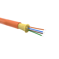 Изображение Кабель волоконно-оптический 50/125 (OM2) многомодовый 4 волокна плотное буферное покрытие для внутренней прокладки (уп.2000м) оранж. DKC RNDTIN504LSOR 
