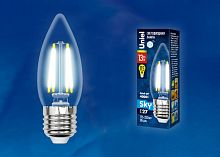 Изображение Лампа светодиодная LED-C35-13W/4000K/E27/CL PLS02WH Sky прозр. картон Uniel UL-00005902 