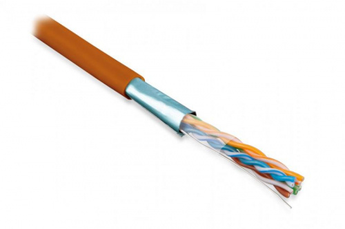 Кабель FTP4-C5E-SOLID-LSZH-OR-305 витая пара экран. FTP (F/UTP) кат.5e 4 пары (24 AWG) ож (solid) экран - фольга LSZH (Low Smoke Zero Halogen) (305 м) оранж. Hyperline 45528 Изображение Кабель FTP4-C5E-SOLID-LSZH-OR-305 витая пара экран. FTP (F/UTP) кат.5e 4 пары (24 AWG) ож (solid) экран - фольга LSZH (Low Smoke Zero Halogen) (305 м) оранж. Hyperline 45528