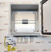 Изображение Коробка клеммная стальная КК-5/35 IP66 300х300х150 Express серая 5х4-35 кв.мм, 125А, 5 клемм винтовых, без сальников 