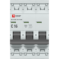 Изображение Выключатель автоматический 3п 16А (C) 6кА ВА 47-63N PROxima EKF M636316C 