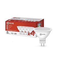 Изображение Лампа светодиодная LED-JCDR-VC 4PACK 8Вт 230В GU5.3 4000К 720лм (уп.4шт) IN HOME 4690612047928 