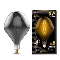 Изображение Лампа светодиодная LED 8Вт Е27 2400К Vintage Filament Flexible SD160 160*270mm Gray Gauss 163802008 