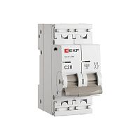 Изображение Выключатель автоматический 2п C 20А 4.5кА ВА 47-63N PROxima EKF M634220C 