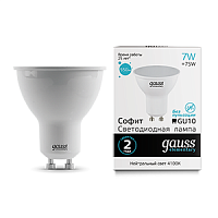 Изображение Лампа светодиодная LED-7Вт GU10 4100К MR16 550Лм Gauss Elementary  13627 