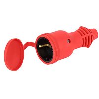 Изображение Розетка RX11-R-IP44 прямая с заземл. каучук красн. ЭРА Б0069326 