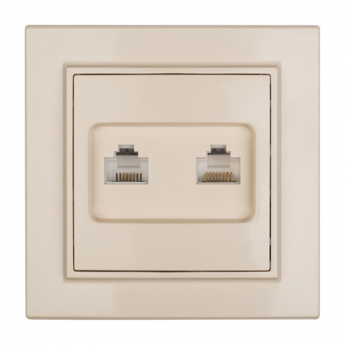 Изображение Розетка RJ-45+Phone СП бежевый Минск EKF  ERK00-135-20 