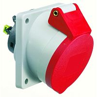 Изображение Розетка встраиваемая 16А 5п 3P+N+PE 6ч 400В IP44 наклонная 87х71 Quick-Connect Bals 12741 