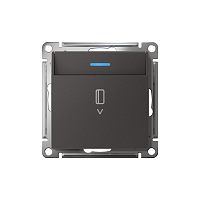 Изображение Выключатель карточный AtlasDesign 10А с подсветкой без задержки отключения механизм базальт SE ATN001414 