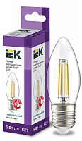 Изображение Лампа светодиодная филаментная 360° C35 5Вт свеча 4000К E27 230В прозр. IEK LLF-C35-5-230-40-E27-CL 