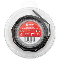 Изображение Термоусаживаемая трубка ТУТ нг 4/2 черная ролик 2 м EKF tut-4-b-b 