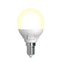 Изображение Лампа светодиодная LED-G45 7W/3000K/E14/FR/DIM PLP01WH Яркая диммир. мат. картон Uniel UL-00004302 