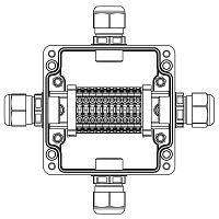 Изображение Коробка взрывозащищенная клеммная из полиэстера TBE-P-03-(10xCBC.4)-1xPACMP(A)-1xPACMP(B)-1xPACMP(C)-1xPACMP(D)1Ex e IIC Т5 Gb / Extb IIIC T95град.C Db IP66 DKC 1231.031.22.1223 