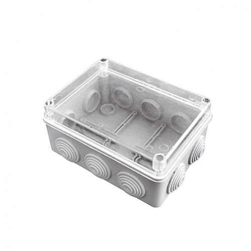 Изображение Коробка распаячная КМР-050-041пк пылевлагозащищенная,10 мембранных вводов, уплотнительный шнур, прозрачная крышкой (150х110х70)  EKF PROxima  plc-kmr-050-041pk 