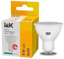 Изображение Лампа светодиодная Alfa 8Вт PAR16 софит 4000К GU10 230В (6шт) IEK LLA-PAR16-8-230-4-GU10-6 