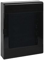 Изображение Щит навесной 54мод. слаботочный мультимедийный с черн. дверцей с монтажн. платой в компл. Рувинил 68054Ч-СЛ 