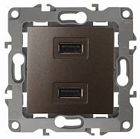 Изображение ЭРА 12-4110-13 Устройство зарядное USB, 230В/5В-2100мА, IP20, 12, бронза Б0027498 