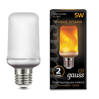 Изображение Лампа Gauss LED T65 Flame 5W E27 20-80lm 1500K 1/10/100 