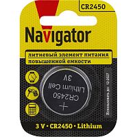 Изображение Элемент питания литиевый CR2450 93 824 NBT-CR2450-BP1 (блист.1шт) NAVIGATOR 93824 