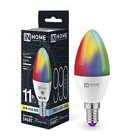 Изображение Лампа светодиодная LED-СВЕЧА-RGBW-SMART 11Вт 3000-6500К E14 990лм 230В димм. IN HOME 4690612050041 