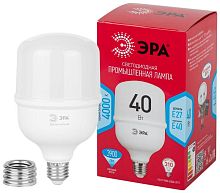 Изображение Лампа светодиодная высокомощная RED LINE LED POWER T100-40W-4000-E27/E40 R 40Вт Т100 колокол 4000К нейтр. бел. E27/E40 (переходник в компл.) 3900лм Эра Б0063852 