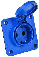 Изображение Розетка панельная MAGNUM 2P+PE 16А IP54 РП17-3 увел. фланец с защ. крышкой с заземл. син. IEK PSN71-016-3-4-54-K07 