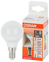 Изображение Лампа светодиодная LED Star 7Вт шар 4000К E14 600лм (замена 60Вт) OSRAM 4058075695955 