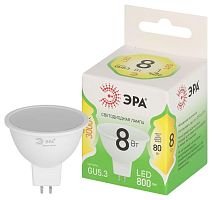 Изображение Лампа светодиодная GREEN LINE MR16-8W-830-GU5.3 GL 8Вт софит 3000К свет тепл. GU5.3 Эра Б0067082 