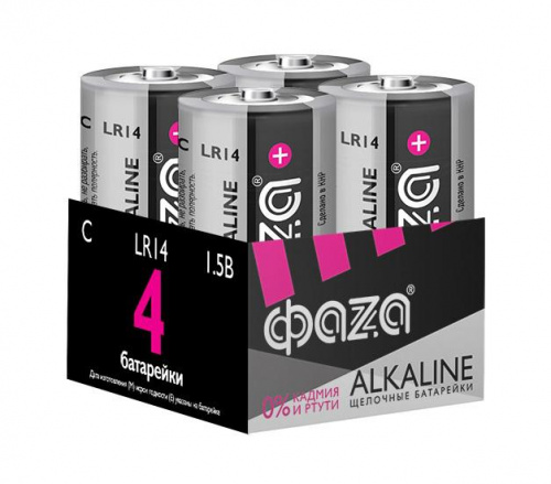 Изображение Элемент питания алкалиновый C/LR14 1.5В Alkaline Pack-4 (уп.4шт) ФАZА 5033160 