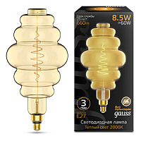 Изображение Лампа светодиодная LED-8.5W E27 Amber 660lm 2000K Filament Honeycomb GAUSS 161802105 