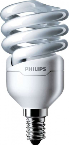 Изображение Лампа люминесцентная компакт. Tornado T2 8y 12Вт E14 спиральная 2700К WW PHILIPS 929689381502 / 871829166286000 