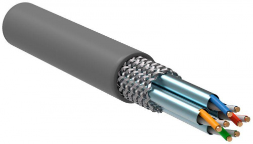 Изображение Кабель связи витая пара S/FTP кат.6A 4х2х23AWG solid LSZH (305м) сер. (м) ITK LC1-C6A04-621 