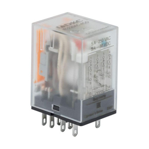 Изображение Реле одиночное 4 перекидных контакта 220В DC DKC IR-220DC-4CO 