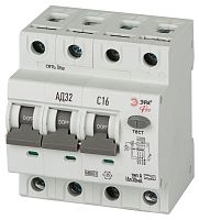 Изображение Выключатель автоматический дифференциального тока 4п (3P+N) C 16А 30мА тип A 6кА АД-32 электрон. PRO D326E4C16A30 Эра Б0059208 