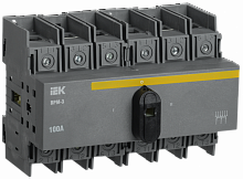 Изображение Выключатель-разъединитель модульный ВРМ-3 3P 100А IEK на 3 положения  MVR30-3-100 