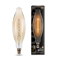 Изображение Лампа светодиодная LED 8Вт Е27 2400К 620Лм Vintage Filament Flexible BT120 120*420mm Golden Gauss  156802008 