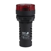 Изображение Зуммер с пульсирующим сигналом OptiSignal Compact D22 С7-B-M4FL красн. с подсветкой 230В AC/DC КЭАЗ 362174 