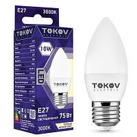 Изображение Лампа светодиодная 10Вт С37 3000К Е27 176-264В TOKOV ELECTRIC TKE-C37-E27-10-3K 